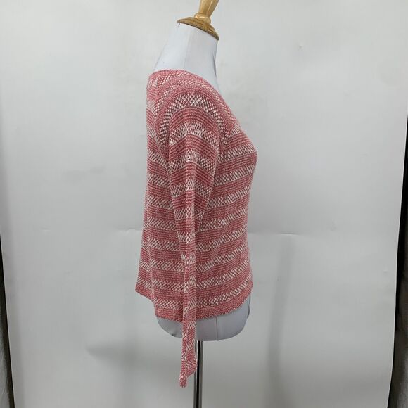 Splendid Sweater Womens Extra Small Dusty Rose Sierra Striped Knit Raglan Boxy - Picture 4 of 13
